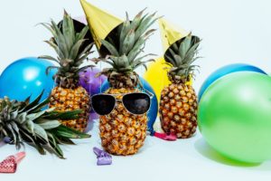 pineapple with sunglasses