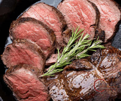 Sliced Tenderloin Filet of Beef w/ Cabernet Sauce