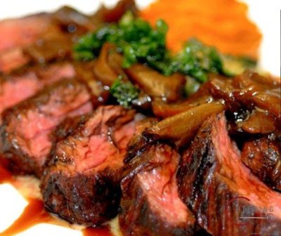 Grilled #Sirloin of Beef w/ Bordelaise Sauce (add 5.88/person)